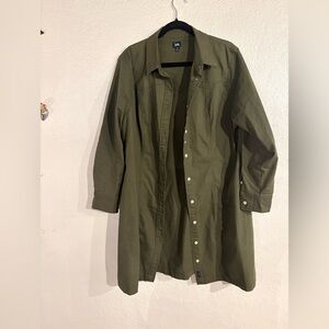 Lee Olive Green Shirt Jacket with Classic Logo Tag